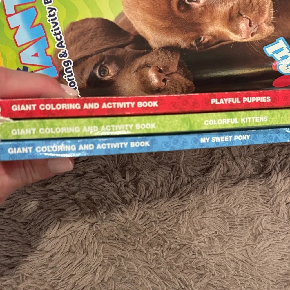 Set of 3 Giant Coloring & Activity Book Set - Pony Horse, Kitten, Puppies